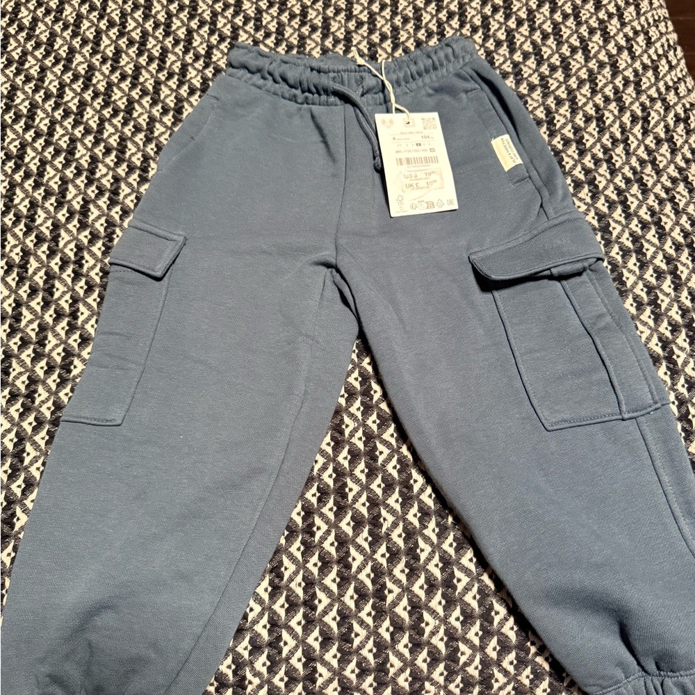 Zara Kids Slate Blue Cargo Joggers